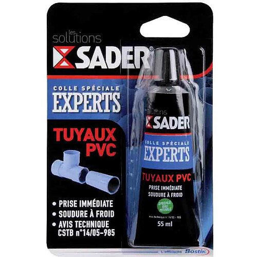 SADER - Colle tuyau PVC 55ml