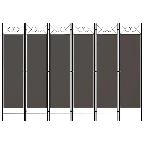 vidaXL Cloison de séparation 6 panneaux Anthracite 240x180 cm