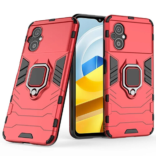 Htdmobiles Coque pour Xiaomi Poco M5 4G / M4 5G - housse etui rigide anti choc + film ecran - ROUGE