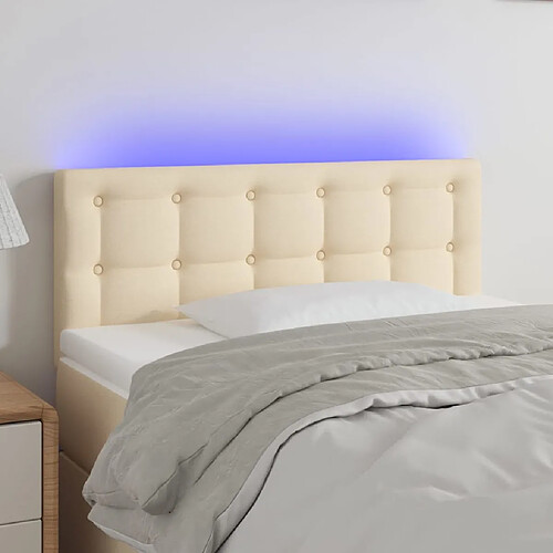 vidaXL Tête de lit à LED Crème 100x5x78/88 cm Tissu