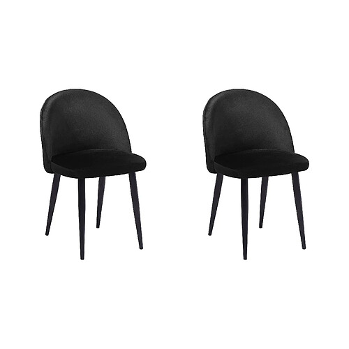 Beliani Chaise de salle à manger VISALIA Set de 2 Velours Noir