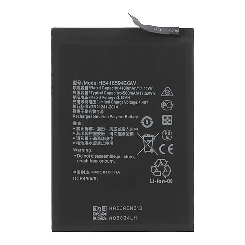 Avizar Clappio Batterie interne pour Honor 90 Lite 4500mAh HB416594EGW Noir