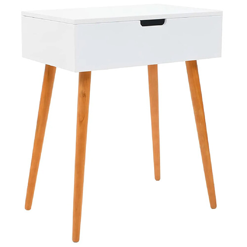 Helloshop26 Coiffeuse table de maquillage design meuble mobilier de chambre avec miroir 60 x 40 x 75 cm MDF blanc 02_0006292