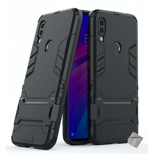 Htdmobiles Coque rigide anti choc pour Xiaomi Redmi 7 + film ecran - NOIR