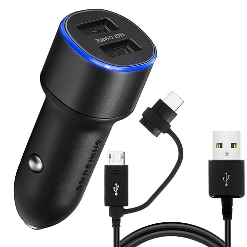 Chargeur Allume-cigare Samsung Original Fast Charge Câble USB 1.5m Noir