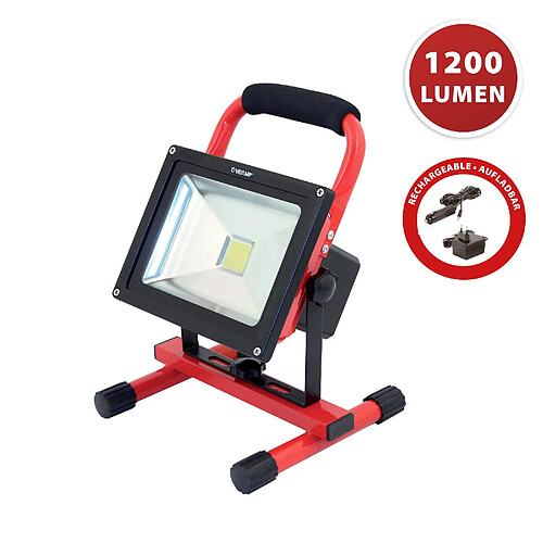 VELAMP CYCLOP: Projecteur LED COB 1200lm, 20W, rechargeable