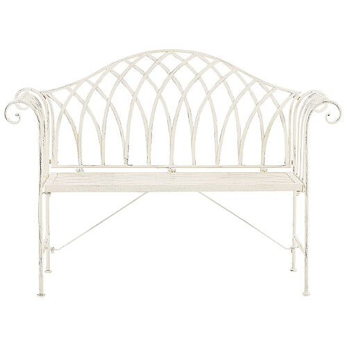 Beliani Banc de jardin MILAZZO 130 cm Métal Blanc