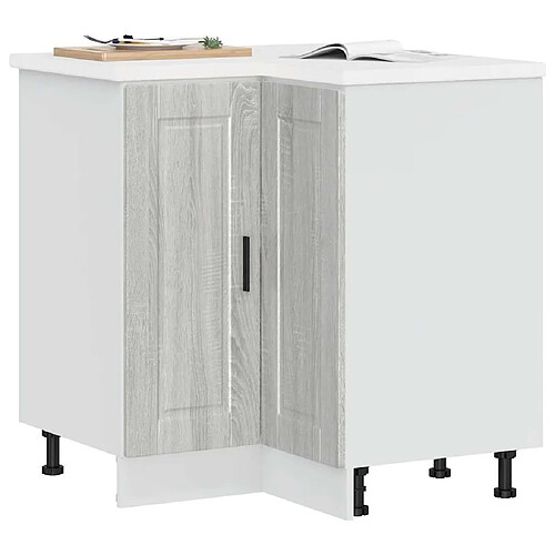 vidaXL Armoire d'angle de cuisine Porto sonoma gris bois d'ingénierie