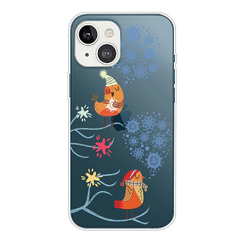 Coque en TPU anti-rayures, motif de noël, flexible pour votre iPhone 14 Plus - Des oiseaux