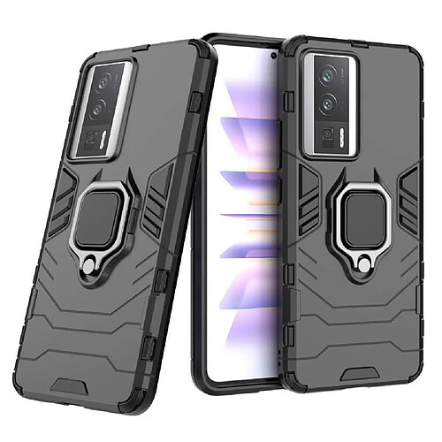 Htdmobiles Coque pour Xiaomi Poco F5 Pro 5G / Redmi K60 / K60 Pro - housse etui rigide anti choc + verre trempe - NOIR