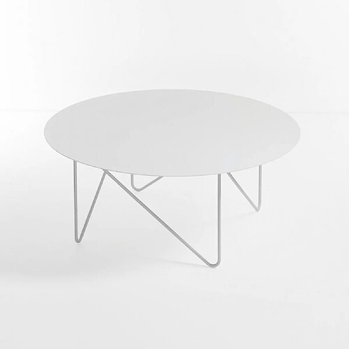 Inside 75 Table basse ronde SHAPE acier couleur blanc