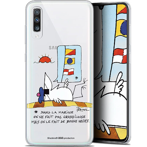 Caseink Coque Pour Samsung Galaxy A70 (6.7 ) [Gel HD Collection Les Shadoks ? Design La Marine - Souple - Ultra Fin - Imprimé en France]