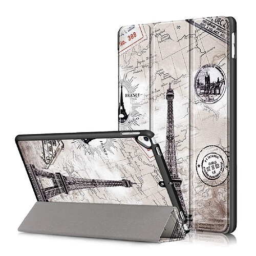 Etui en PU impression de modèle avec support tri-pliure tour Eiffel pour votre Apple iPad 10.2 (2019)