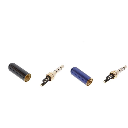 3,5 Mm 1/8 "TRRS 4 Pôles Mâle Connecteur A / V à Souder Noir + Bleu