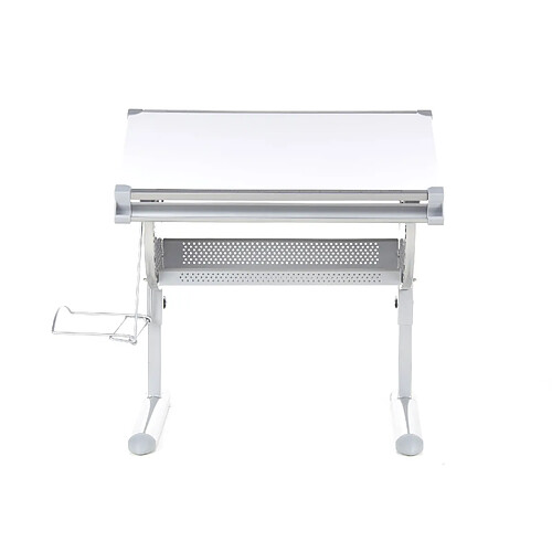 Bureau enfant BELIA, réglable en hauteur et inclinable, blanc/argent hjh OFFICE