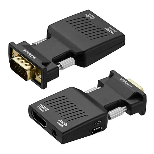 Universal VGA à, adaptateur HDMI, 1080p avec câble audio, convertisseur de câble d'alimentation USB