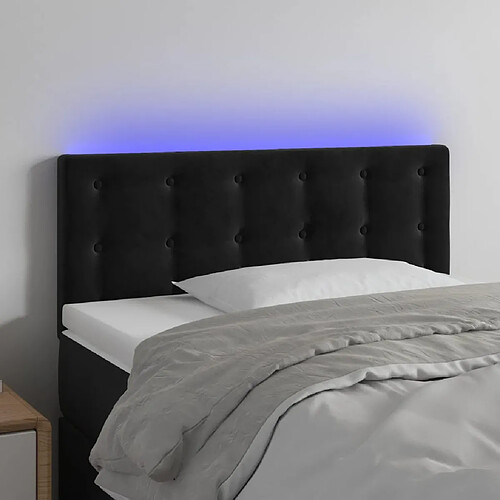 vidaXL Tête de lit à LED Noir 80x5x78/88 cm Velours