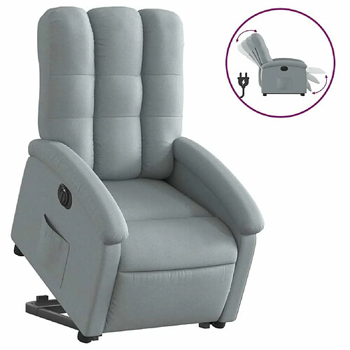 Maison Chic Fauteuil Relax pour salon, Fauteuil inclinable électrique gris clair tissu -GKD61811