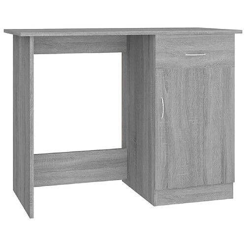 Maison Chic Bureau,Table de travail pour chambre Sonoma gris 100x50x76 cm Bois d'ingénierie -GKD72094