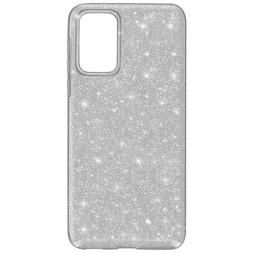 Avizar Coque Samsung Galaxy A72 Paillette Amovible Silicone Semi-rigide argent