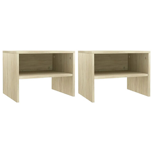 vidaXL Tables de chevet 2 pcs Chêne sonoma 40x30x30 cm Bois ingénierie