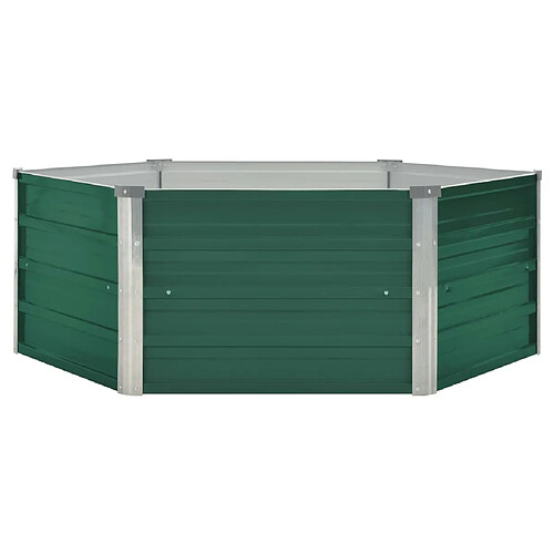 Maison Chic Jardinière,Bac à fleurs - pot de fleur 129 x 129 x 46 cm cm Acier galvanisé Vert -GKD41028