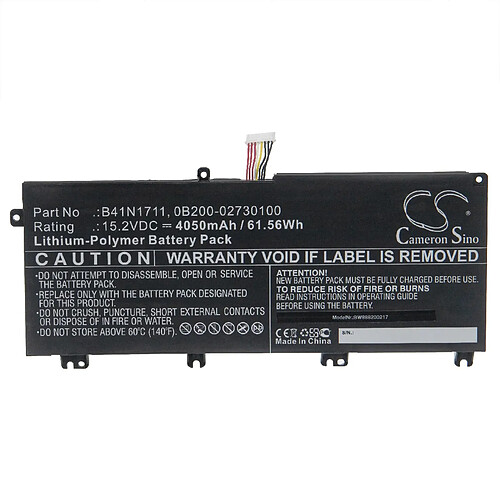 vhbw Batterie compatible avec Asus TUF Gaming PX705GM ordinateur portable Notebook (4050mAh, 15,2V, Li-polymère)