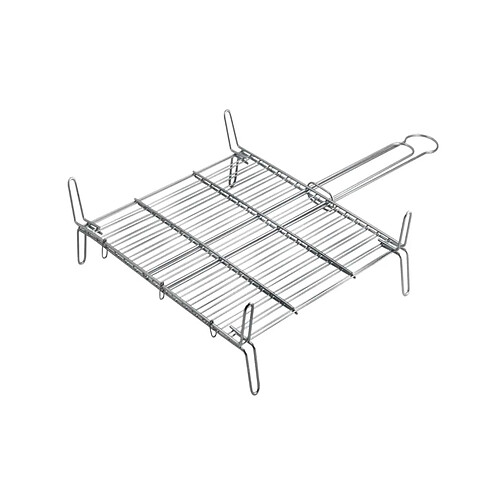 Grille double pour barbecue - Zinc - 35x35 cm