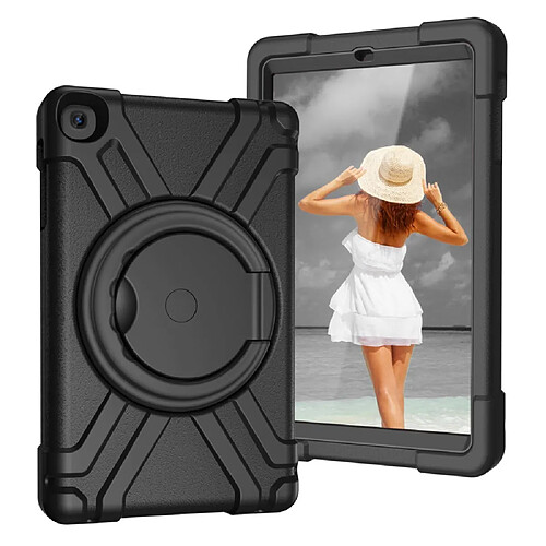 Coque en TPU + Silicone avec béquille pivotante à 360° tout noir pour votre Samsung Galaxy Tab A 10.1 (2019) SM-T510