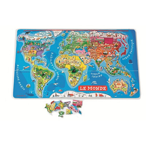 Juratoys-Janod Puzzle monde magnetique 92 pc