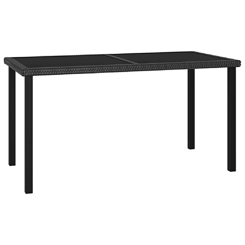 vidaXL Table à dîner de jardin Noir 140x70x73 cm Résine tressée