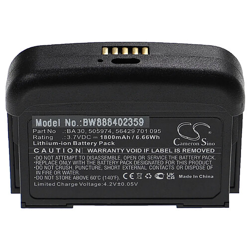 vhbw Batterie remplacement pour Sennheiser 56429 701 095, BA 30, 505974 pour système de radio numérique, émetteur (1800mAh, 3,7V, Li-ion)