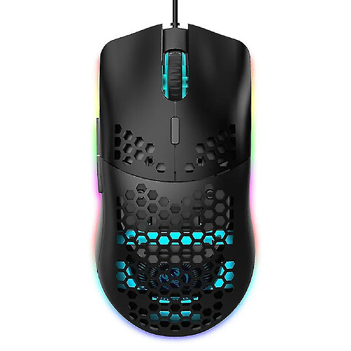 Universal J900 USB Wired Gaming Mouse RGB Gamer Gamer avec six DPI Honeycomb Hollow Ergonomic