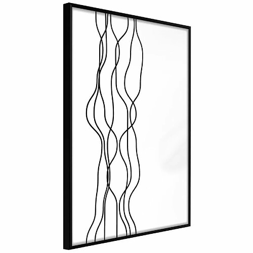 Paris Prix Affiche Murale Encadrée Wavy Lines 20 x 30 cm Noir