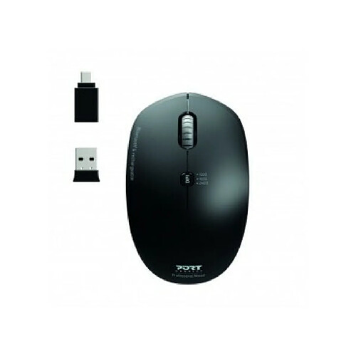 Port Designs 900707 souris Ambidextre Bluetooth + USB Type-A Optique 2400 DPI