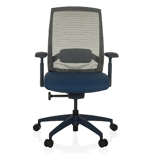 Chaise de bureau / chaise pivotante COLORE dossier résille / assise tissu bleu hjh OFFICE