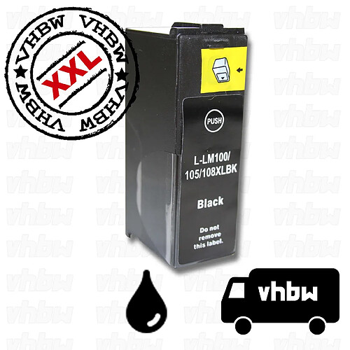 Vhbw Cartouche d'encre, noir, 19ml, remplace LEXMARK 100 / 100XL / 100XLA / 100 XL / 100 XLA / 14N1068E