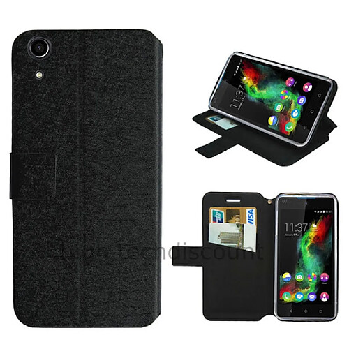 Htdmobiles Housse etui coque pochette portefeuille pour Wiko Rainbow Lite 4G + film ecran - NOIR