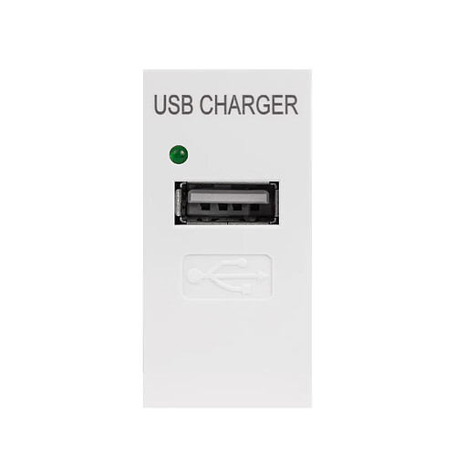 Prise USB avec chargeur - Maclean MCE727W - Connexion USB jusqu'à 1A - murale - modulaire - encastrée - blanc