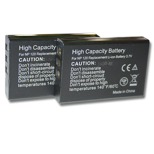 vhbw set de 2 batteries 1600mAh (3.7V) pour appareil photo FujiFilm FinePix F630, F10, F11, M603 comme NP-120.