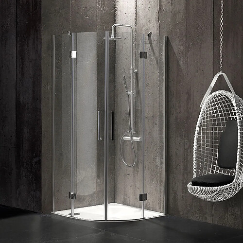 Kiamami Valentina CABINE DE DOUCHE CARRÉE OUVERTURE ANGULAIRE 80X80 EN VERRE 6 MM SANS STRUCTURE | LONDON