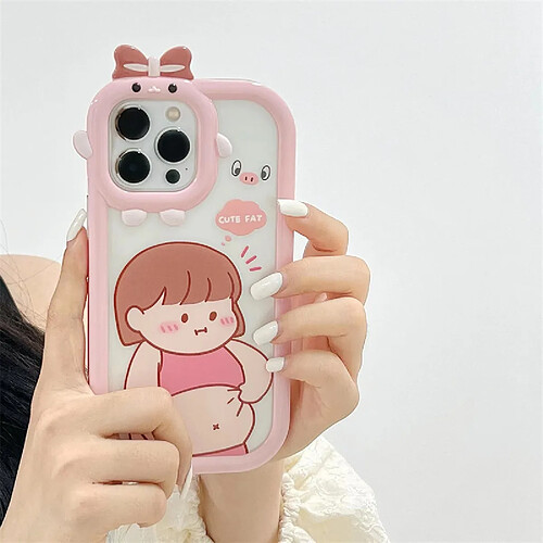 GUPBOO Étui pour iPhone12Pro Etui de téléphone en silicone pour grosse fille dessin animé mignon femme transparente