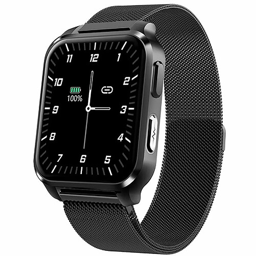 E90 Montre Intelligente Pression Artérielle Oxygène Sanguin Surveillance Du Sommeil Sport Étanche Smartwatch Acier Noir