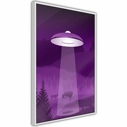 Paris Prix Affiche Murale Encadrée Flying Saucer 30 x 45 cm Blanc