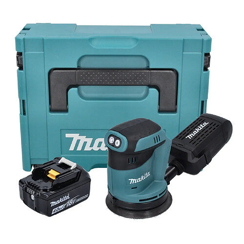 Makita DBO 180 M1J Ponceuse excentrique sans fil 18 V 125 mm + 1x batterie 4,0 Ah + Makpac - sans chargeur