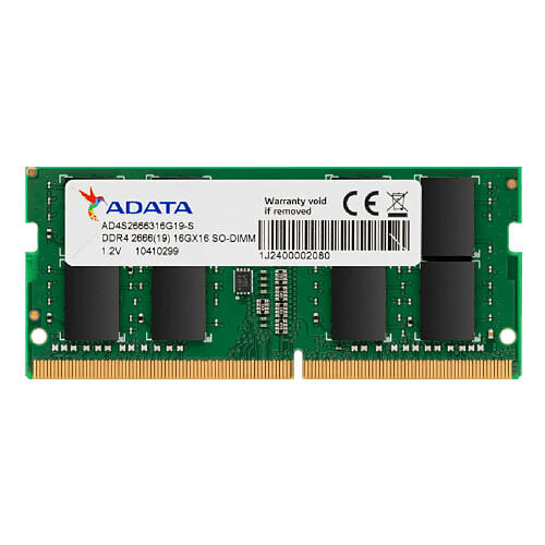 ADATA AD4S266616G19-RGN Mémoire PC 16Go DDR4 2666MHz CL19 260-pin UDIMM Vert