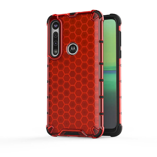 Wewoo Coque Pour Motorola Moto G8 Plus Shockproof Honeycomb PC + TPU Case Red