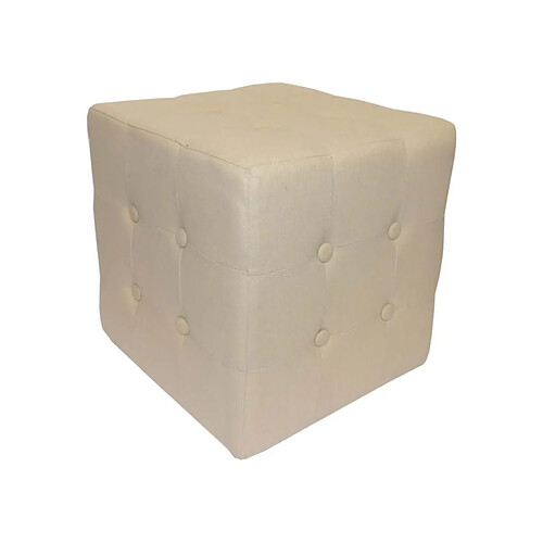 Jardindeco Pouf capitoné Chester Lin naturel.