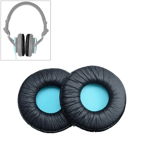 Wewoo Coussinets Mousse 2 PCS Pour SONY MDR-V55 Coussin D'écouteur Couverture En Cuir Cache-Oreille Oreillettes De Rechange Bleu