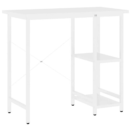 Maison Chic Bureau d'ordinateur solide,Table de travail Blanc 80x40x72 cm MDF et métal -GKD15956